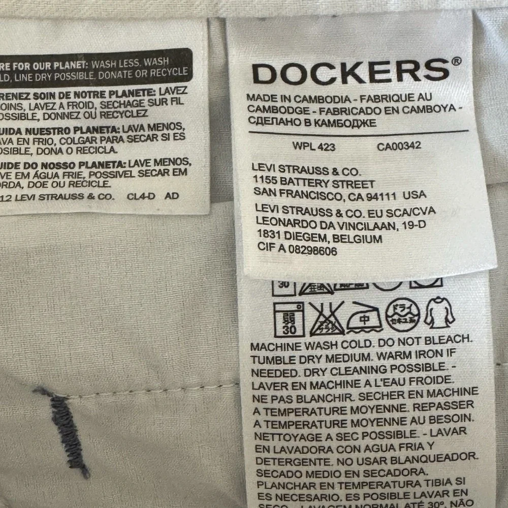 Dockers Men's Shorts Blue 38 Cotton Anchor Print Classic Fit Flat Front  Beach
